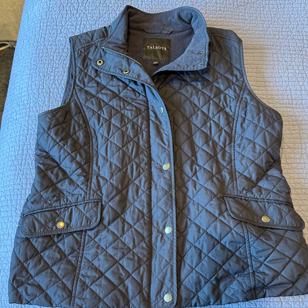 Talbots Quilted Vest in Dark Blue